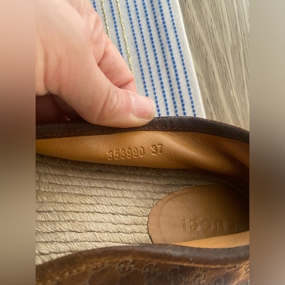 Gucci Suede Guccissima GG Espadrille Flats 37  Nut Brown Authentic - Picture 12 of 12